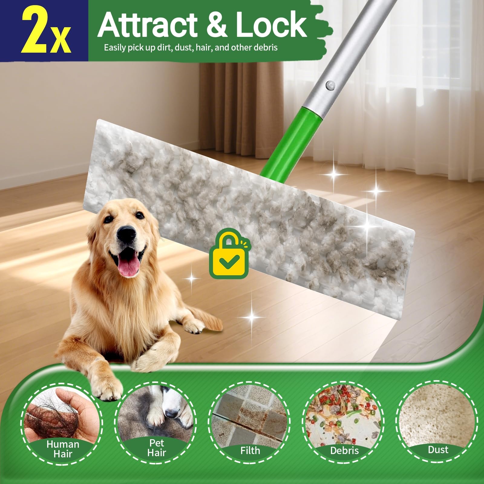 Senowi Heavy Duty Dry Sweeping Cloths Compatible with Swiffer Sweeper XL Mop, Sweeper X-Large Dry Cloth Refills for Floor Mopping and Cleaning, Disposable Pet Dry Pads Refills, 80 Count
