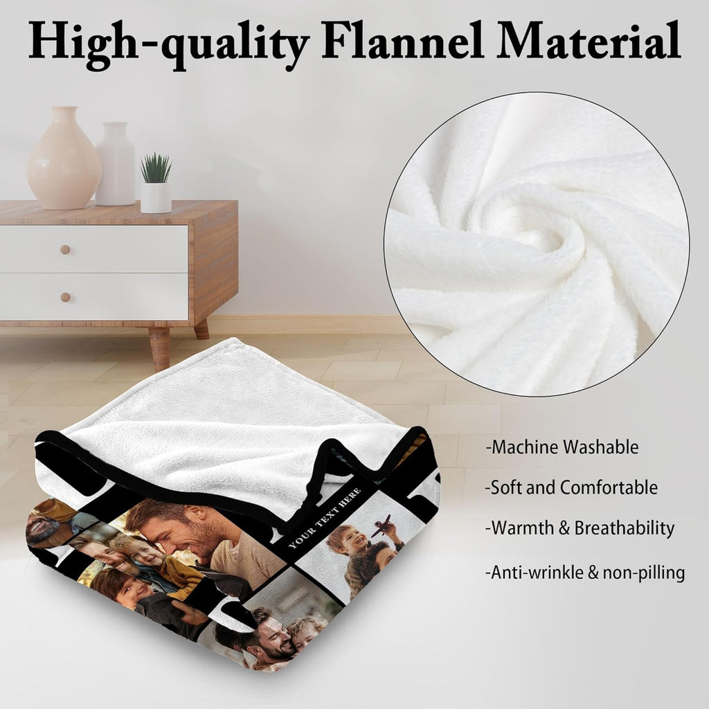 Regine Switzerland Personalized Father's Day Blanket - Custom Photo & Text Gift for Dad, Husband, Grandpa