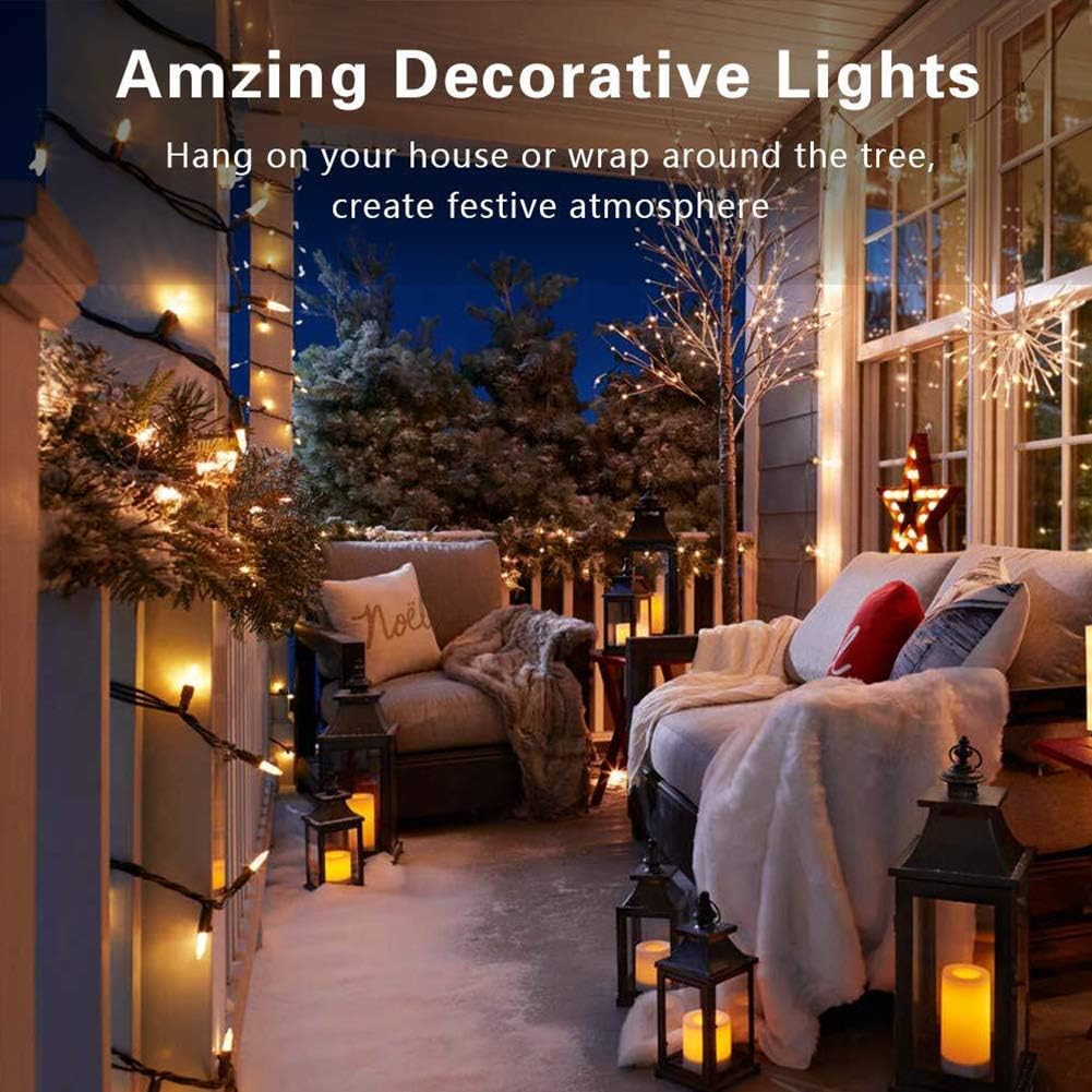 Woohaha Christmas Lights - 2 Pack 13ft 50 Count Incandescent Mini String Lights | Warm White for Indoor & Outdoor Decor