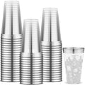 Sliner 50 Pcs Hard Plastic Cups Double Rimmed Plastic Cups Heavy Duty Fancy Wine Glasses for Holiday Christmas New Year Winter Birthday Party Supplies(16 Oz,Silver)