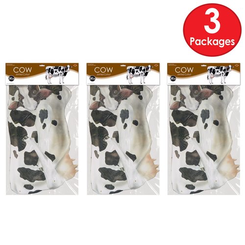 Beistle Set of 3 Jointed Cow Photo Prop Backdrops, 35"- Western Wall Decoration, Holstein Farm Animal Barnyard Party Cut Outs