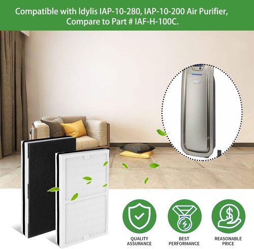 I clean Replacement Idylis Air Purifier Filters C,Compatible with Idylis Air Purifiers IAP-10-200, IAP-10-280, Model # IAF-H-100C