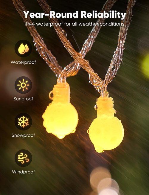 Minetom Globe String Lights - 33 Feet 100 LED Fairy Lights with Remote | 8 Modes for Indoor & Outdoor Decor