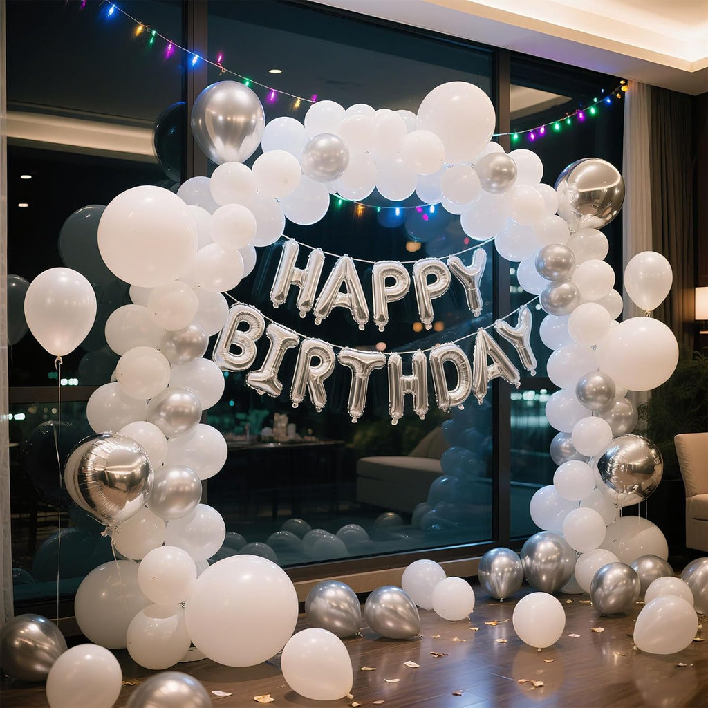 White Balloons - 100 Pack 12-Inch Latex Birthday Decorations for Weddings, Graduations & Parties
