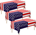 Newwiee Patriotic Tablecloth - American Flag Design | Disposable 54x108 Inch Rectangle (6 Pcs)