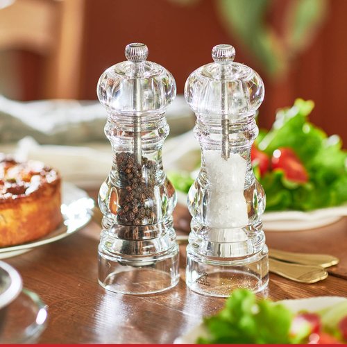 Peugeot - Nancy Manual Pepper Mill - Transparent Adjustable Grinder - Acrylic, Clear, 15 inches
