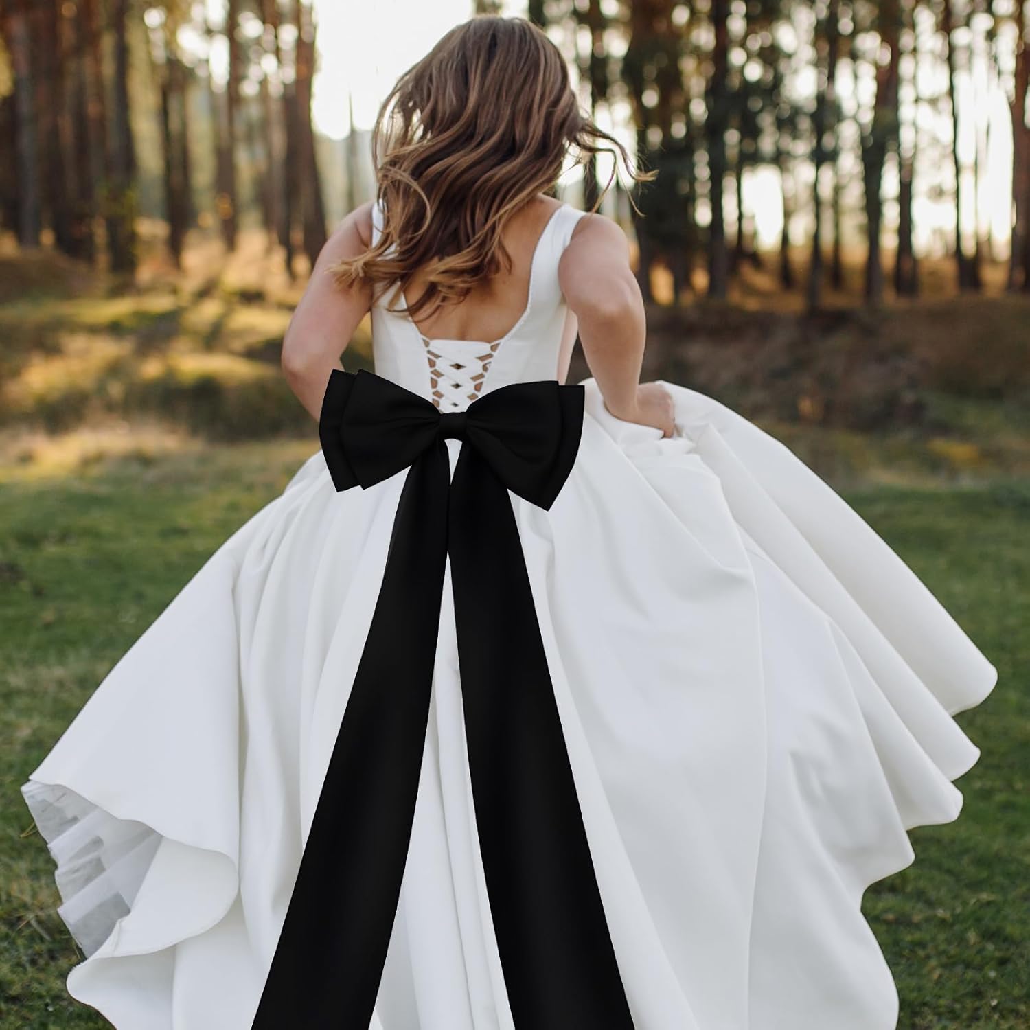 Skiennix Large Satin Bow Decoration - Giant Wall Bows for Weddings & Baby Showers | Black