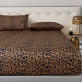 mixinni 100% Soft Microfiber Leopard Pattern Fitted Sheet Bed Sheet 15" Deep Pocket Queen Size-1 Fitted Sheet