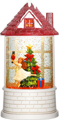 Priddop Nutcracker Snow Globe - Musical Ballerina Christmas Decoration | USB & Battery Powered