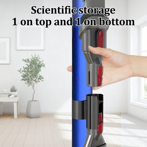 LAQVITA Vacuum Attachment Holder for V7 V8 V10 V11 V15 G5 – Holds 2 Attachments on Telescopic Wand – Effortless Installation – 360° Rotating Tool Clip, No Longer Easily Lose Accessories