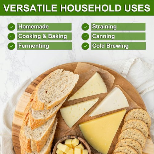 Grade 100 Unbleached Cotton Cheesecloth - 6 Pcs Reusable 20x20 Inch Fine Mesh for Straining & Cooking
