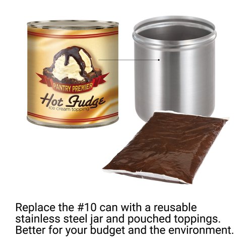 Server Products 3-Quart Jar Container For Condiments Sauces or Heated Toppings, Stainless Steel, Model 94009, Compatible Products Models 82060 and 81230