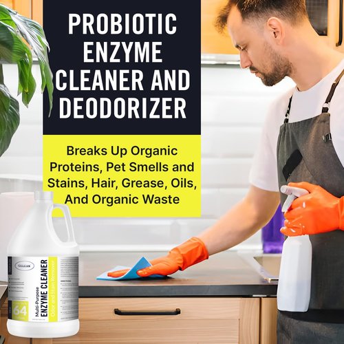 GELEAN Multi-Purpose Probiotic Enzyme Cleaner, (128 oz, Citrus) - Pet Stain and Odor Remover - Concentrated - Professional & Home Strength Drains, Floors, Bathrooms, Toilets Trash Can, Made in USA