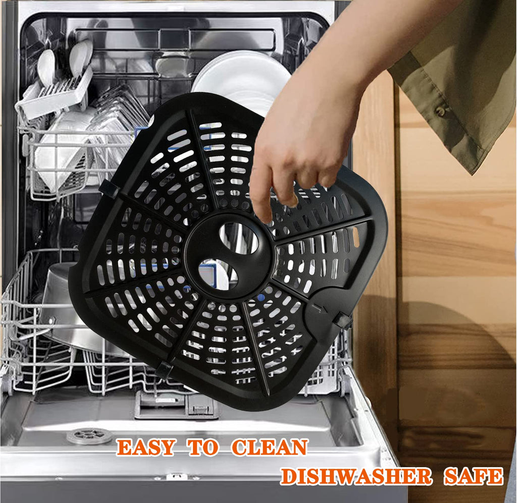 HEISENLIN Square Air Fryer Replacement Crisper Tray for 6.8QT Dreo Air Fryer Pro Max, 9.6IN Upgraded Double-layer Coating Air Fryer Grill Plate Pan Rack Grate Grid Insert for Dreo Air Fryers