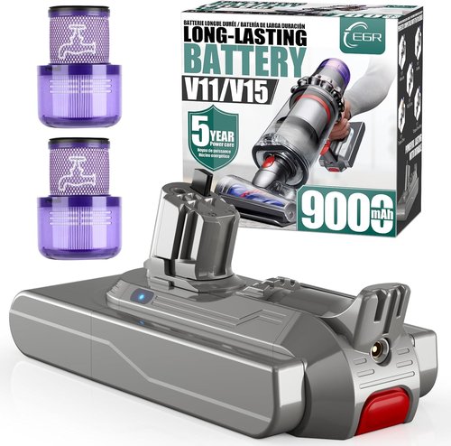 EGR 9000mAh V11 Battery Replacement - Compatible with Dyson V11 & V15 | Easy Click-In Installation