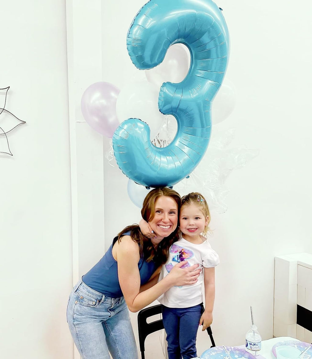 Number 4 Balloon - Pearlescent Blue 40 Inch Birthday Decoration for Boys & Girls | Large 4th Party Decor