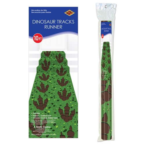 Beistle Dinosaur Tracks Floor Runner Dino Theme Party Decorations, Indoor/Outdoor Use