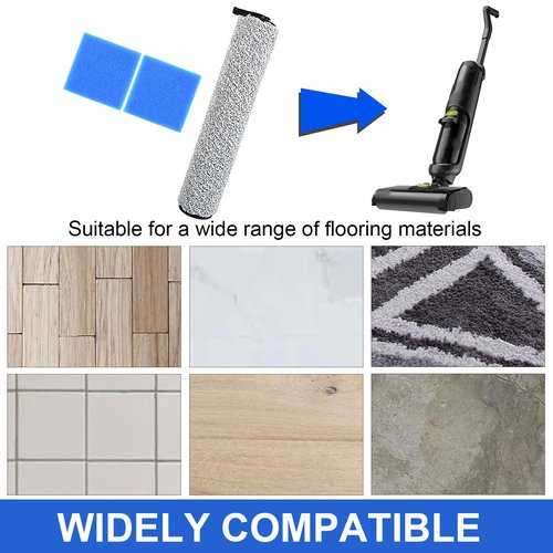 PhoebCynthi NEW400 Replacement Brush Roller Accessories Kit Compatible with Eureka NEW400 Vacuum Cleaner. Vacuum Cleaner Replacement Parts（3 Brush Rollers +6 Sponges）