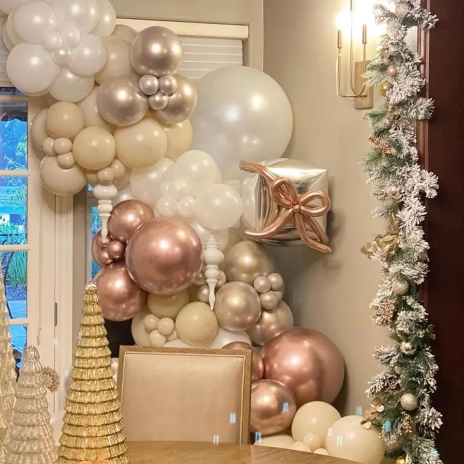 Voircoloria Rose Gold Balloon Garland Kit - 90-Pack in Various Sizes for Weddings, Graduations & Parties