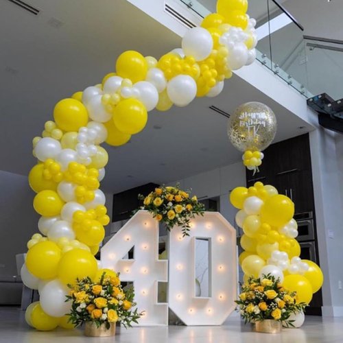Awenztech Yellow Balloon Arch Kit - 120 Pcs of 5 to 18 Inch Latex Balloons for Party Decorations