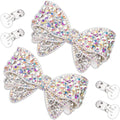 KOOBOOK Sparkly Rhinestone Bow Shoe Clips - Fashionable Shoe Decorations (2 Pcs) for a Dazzling Look