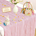 Regine Switzerland Pink Table Runner - 10 Ft Rustic Gauze for Weddings, Parties & Showers | Boho Style