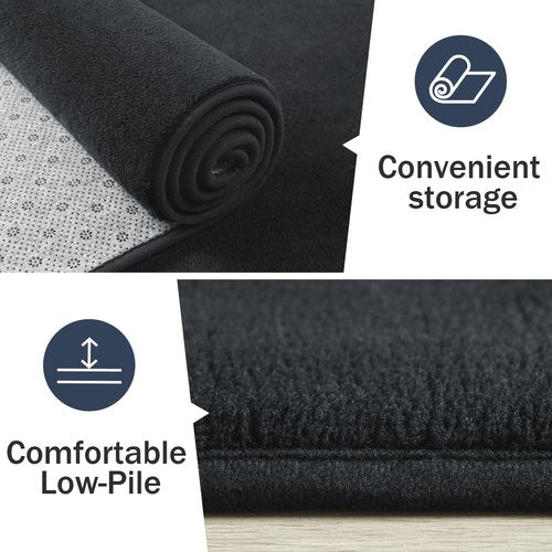 HOMORE 2x3 Small Black Rug, Soft Memory Foam Rugs for College Dorm, Throw Bedside Rug for Bedroom, Non Slip Washable Rugs for Indoor Entryway Entrance Kitchen