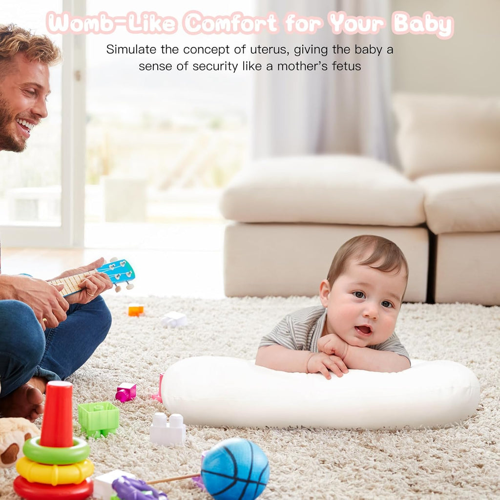 Baby Lounger - Bionic Design for Newborns | Soft Organic Cotton, Breathable for Infants 0-18 Months (White)