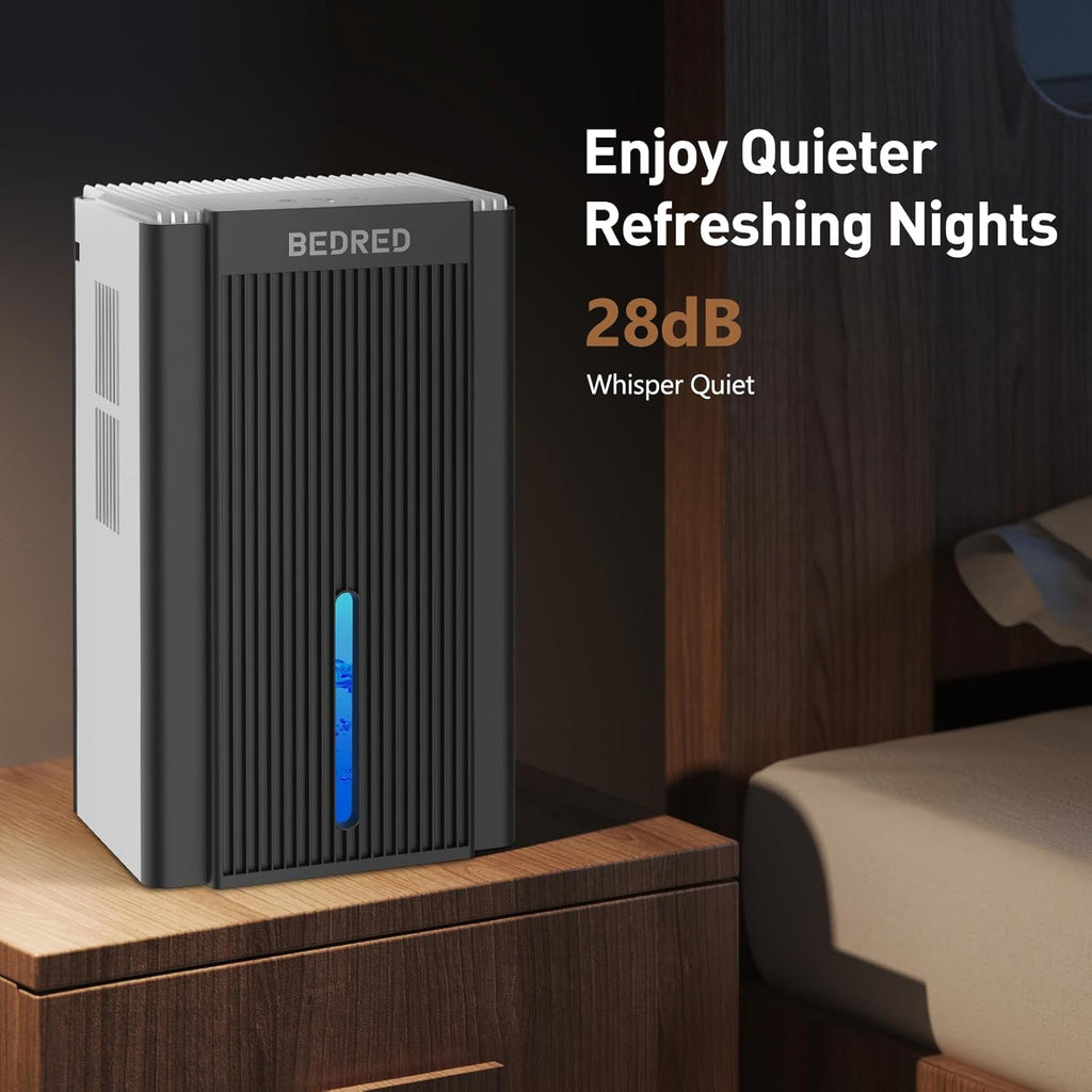 Skiennix 95OZ Dehumidifier for Home - Quiet Operation with Auto Shut Off & 7 Color Ambient Light | Ideal for 1000 Sq.Ft Spaces (White/Black)