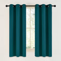 NICETOWN Teal Blackout Cafe Curtains - Faux Silk Thermal Insulated Drapes | 42" W x 63" L, 2 Panels