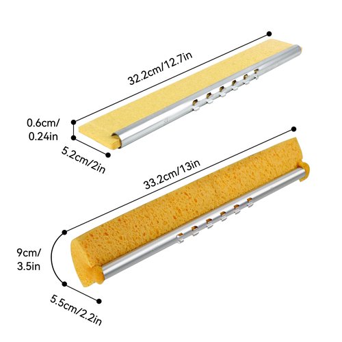 Cellulose Sponge Pop Up Sponge Mop with 2 Swop Roller Sponge mop Suitable for Wood, Ceramic Tiles and Other Flat Floors (1 Handle and 2 Heads)