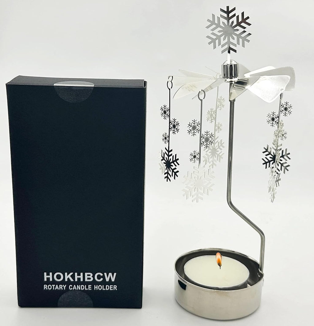 Skiennix Rotary Candle Holder - Elegant Spinning Metal Design | Perfect Small Gift for Any Occasion