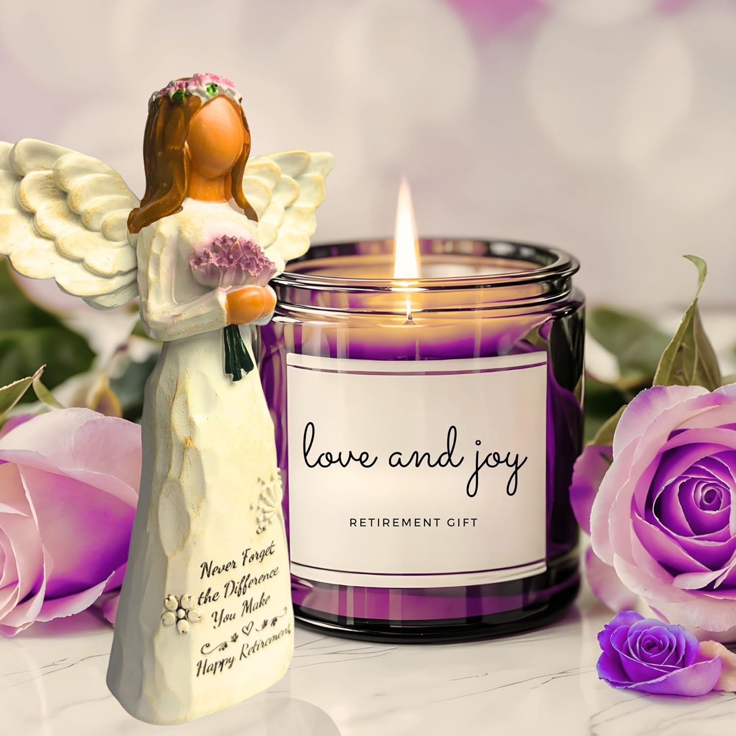 Skiennix Retirement Gift for Women - 5.5” Angel Figurine with Card | Perfect for Coworkers & Friends