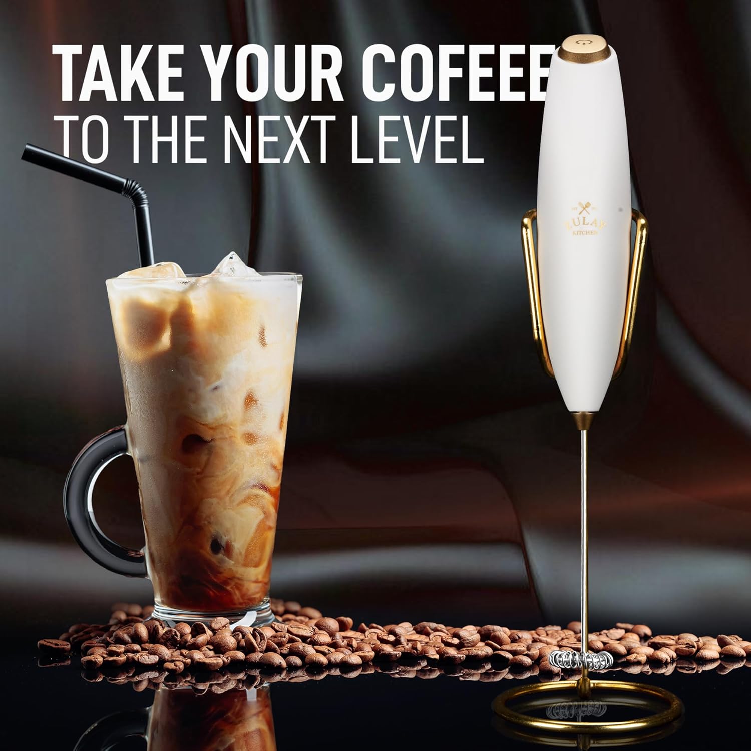Zulay Kitchen Milk Frother - Luxury Handheld Electric Foam Maker with 4 Duracell Batteries | Perfect for Coffee, Lattes & Hot Chocolate