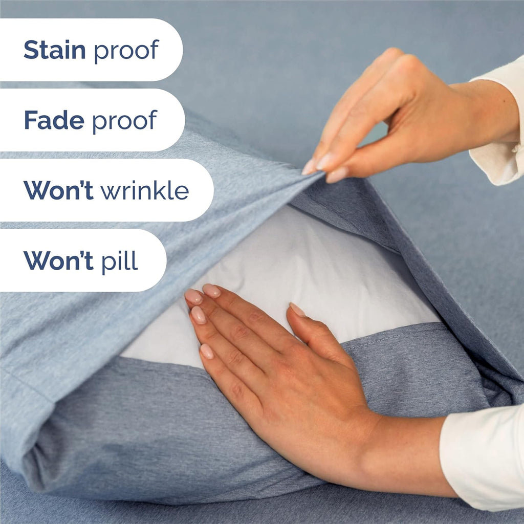 Split King Size 5-Piece Sheet Set | Comfy Breathable Cooling Bed Sheets - Hotel Luxury Bedding in Blue