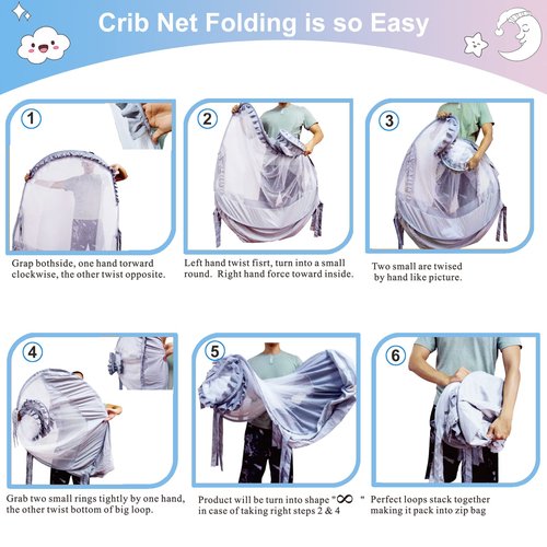 Crib Tents to Keep Toddler from Climbing Out Baby Safety Crib Tent Falls and Mosquito Bites Prevention Portable Baby Tents for Cribs Sturdy & Stylish Infant Bed Net