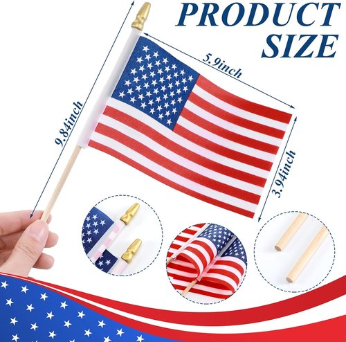 Hahafelt Patriotic Wreath Sashes - American Flag Design, 56 x 4.5 Inch Red & White Stripes for July 4th Decor