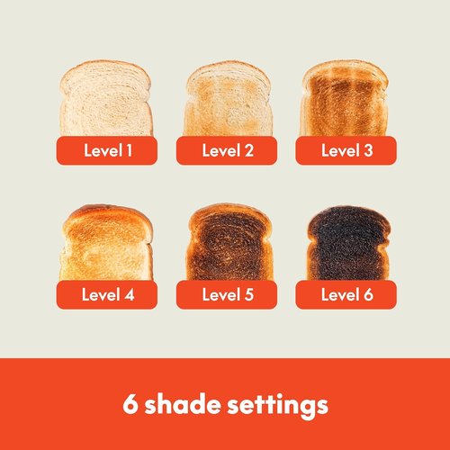 Bella 4 Slice Slim Toaster - 10” Long Slot with 6 Shade Settings & Auto Shutoff | Seaglass Color