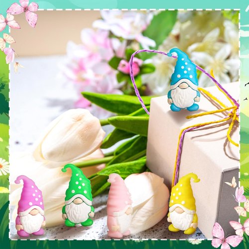 Lunmon Mini Resin Gnome Figurines - 50 Pcs Tiny Fairy Statues for Spring & Easter Decor | Indoor/Outdoor Use