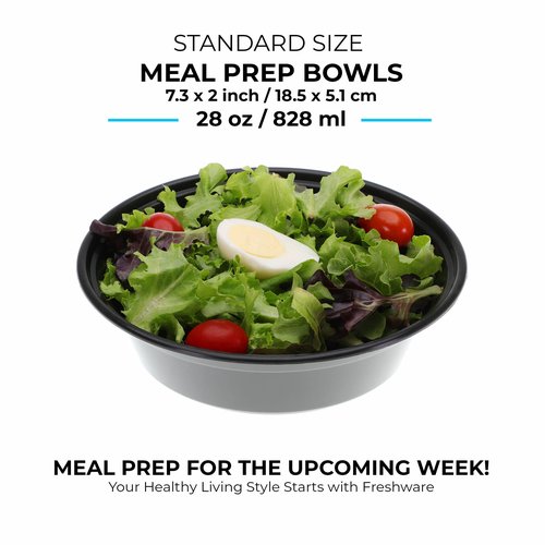 Freshware Meal Prep Bowl Containers, Bento Box, Plastic Containers, Food Storage Containers, Lunch Boxes (Salad Bowls, 150-Pack)