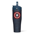 Corkcicle Protein Shaker - Built-In Agitator & Fruit Strainer Lid - 30oz - Captain America