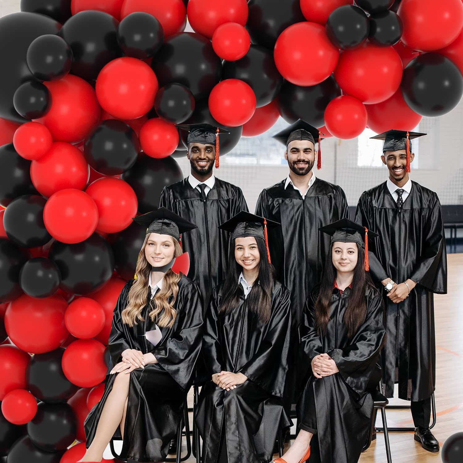 Skiennix Red and Black Balloon Garland Arch Kit - 122PCS Latex Balloons for Birthday & Wedding Decor