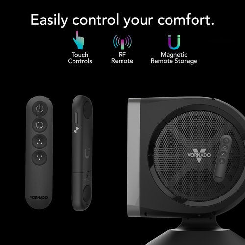 Vornado STRATA 8T Oscillating Table Fan with Remote, Energy Efficient DC Motor, Removable Grille, Pivoting Head, 10 Electric Fan Speeds, Quiet Operation, Versatile Fan for Bedroom & Home