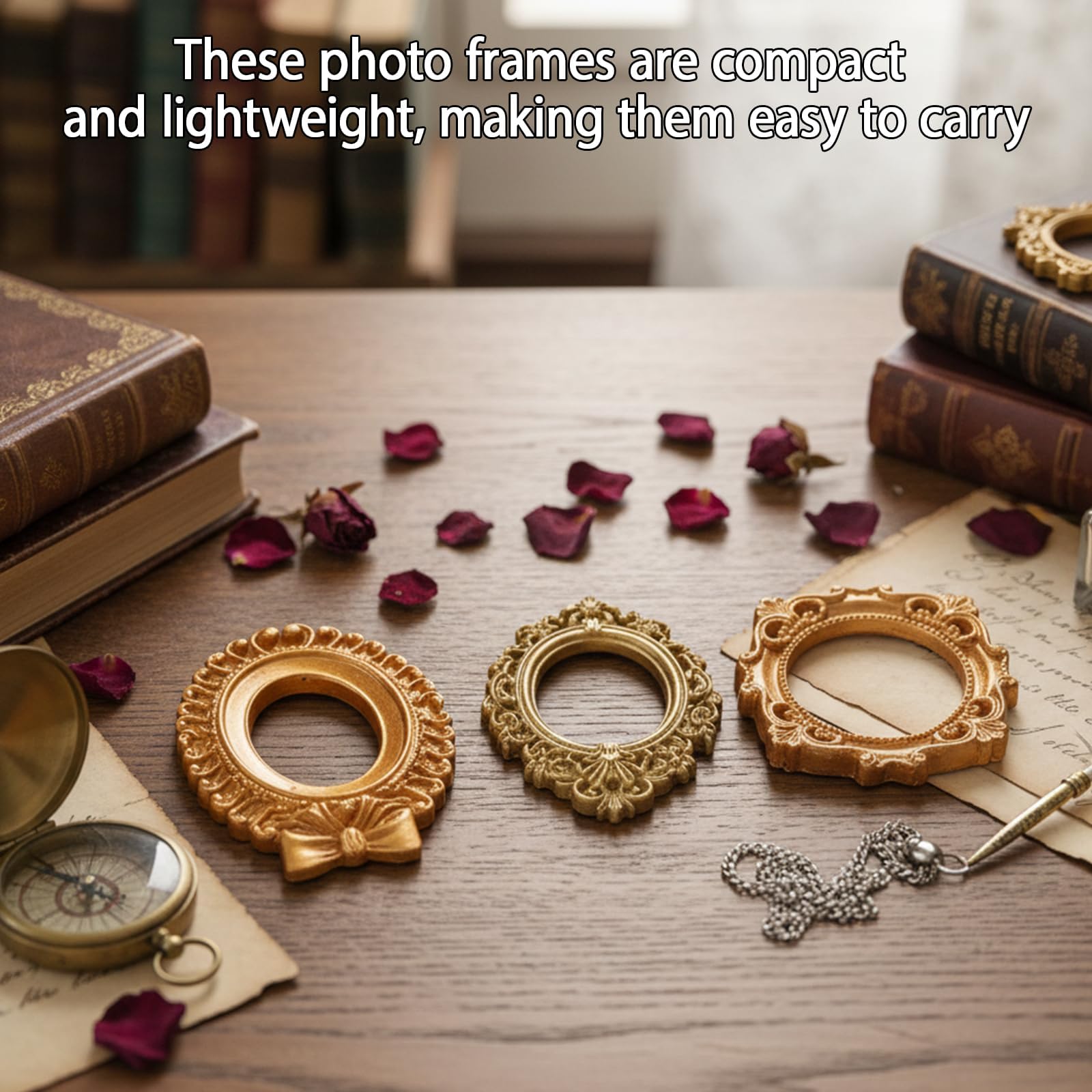 ZHLKHIOP 15 Pcs Mini Gold Frames, Mini Vintage Frames, Small Gold Picture for Wall Collage, Vintage Style Photo for Home Decor,Gifts