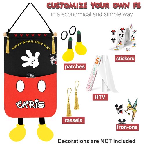 RUNROLE 1 Pocket Felt Fish Extender - 10 Inch Width, Portable, HTV Friendly, Easily Customize, 2026&2027 Single FE for Gift Exchanges and Pixie Dust, Cruise Essentials