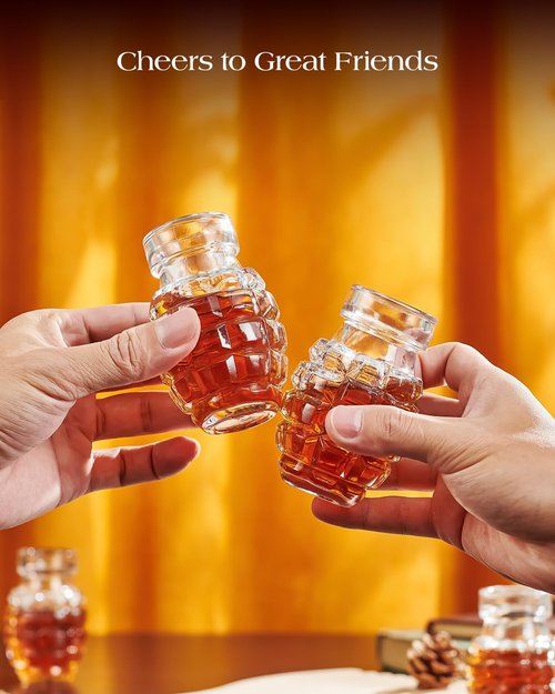 Kollea Grenade Shaped Shot Glass Set, Funny Shot Cups with Heavy Base for Whiskey, Tequila, Vodka, Liquor, 21st Birthday Gifts for Men Dad, Military Men Cave Decor, 3.7 Oz Bartender, 4 Pcs, Christmas