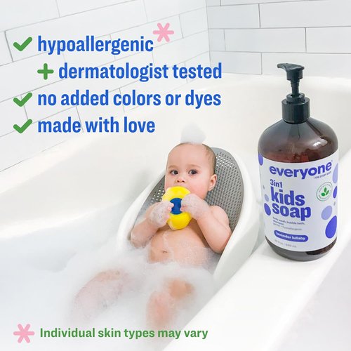 Everyone 3-In-1 Kids Soap | Lavender Lullaby Body Wash, Bubble Bath & Shampoo - 32 Ounce (Pack of 2)