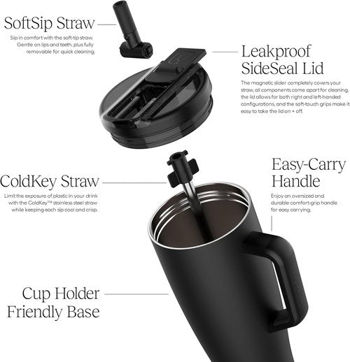 BrüMate Era 30oz Insulated Tumbler - 100% Leakproof Covered Straw Lid | BPA-Free & Cup Holder Friendly (Dark Aura)