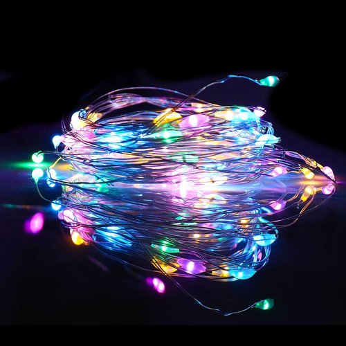 Mandiq Fairy Lights - 10ft Battery Operated String Lights with 30 LEDs | Multicolor Silver Wire for Festive Decor
