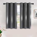 NICETOWN Grey Kitchen Blackout Short Curtain Panels - Thermal Insulated Grommet Top Drapes | 45 Inch Long (2 Panels, W42 x L45)